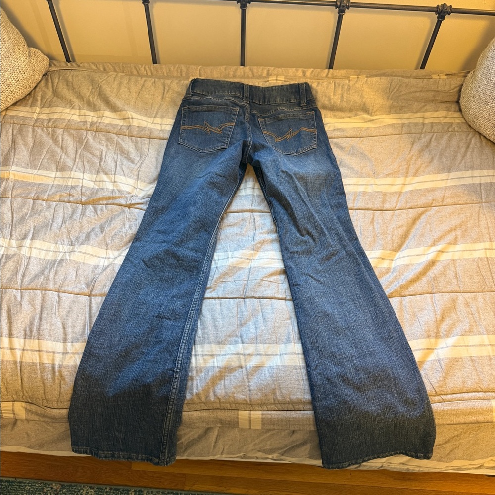 Wrangler Blue Flared Wide-Leg Jeans - Picture 4 of 4